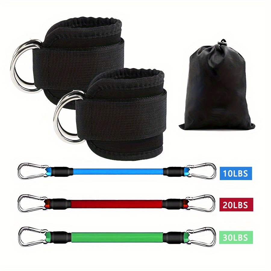 Pilates Bar Kit With Resistance Bands - 5Pcs 발목 저항 밴드, 발목 스트랩이있는