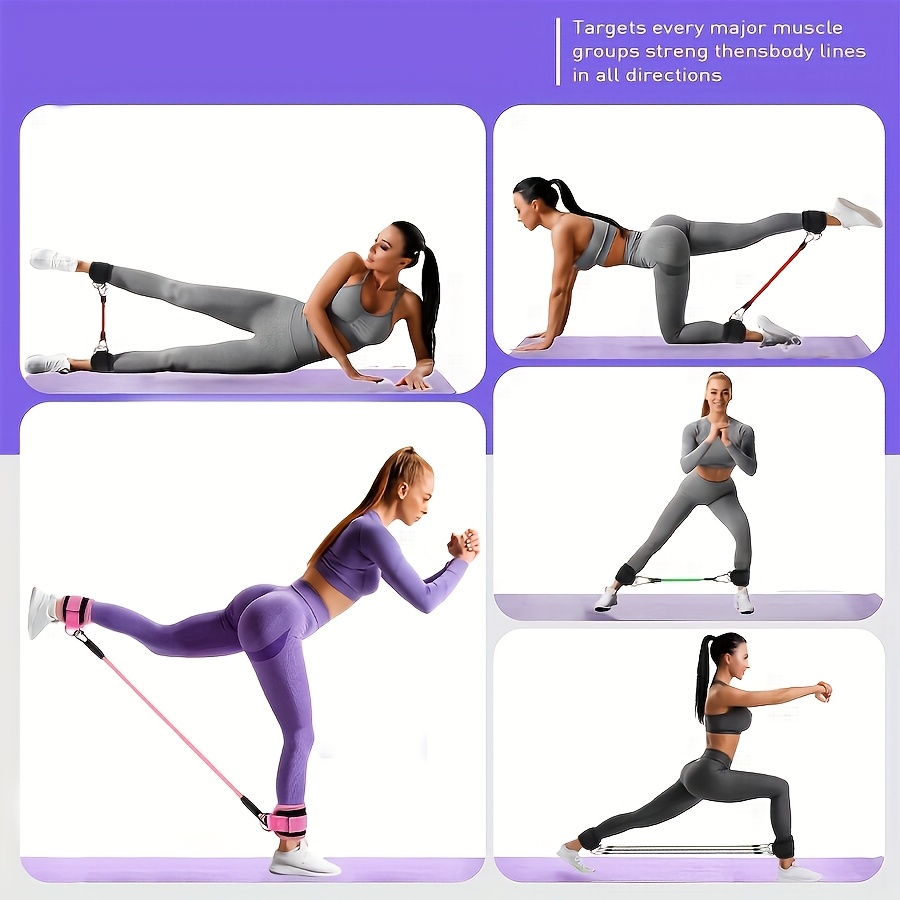 5Pcs 발목 저항 밴드, 발목 스트랩이있는 발목 저항 - Pilates Bar Kit With Resistance Bands 리뷰 및 가격