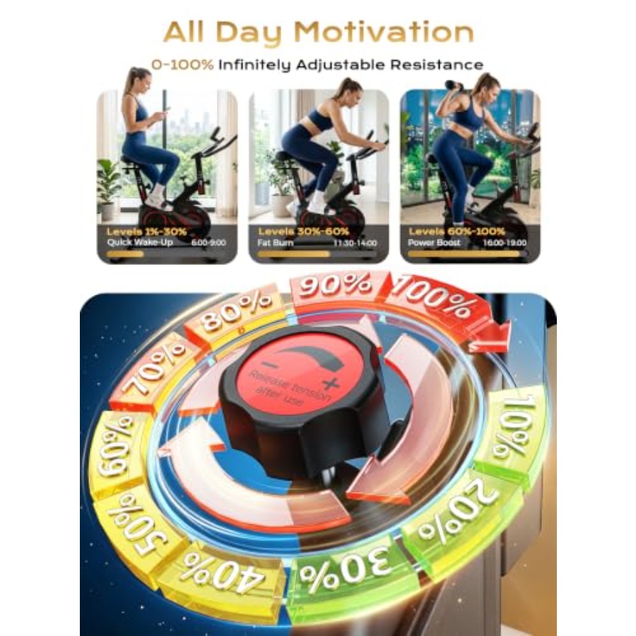 350파운드 하중을 견딜 수 있는 스틸 프레임의 블랙  - Exercise Bike Magnetic Resistance 리뷰 및 가격