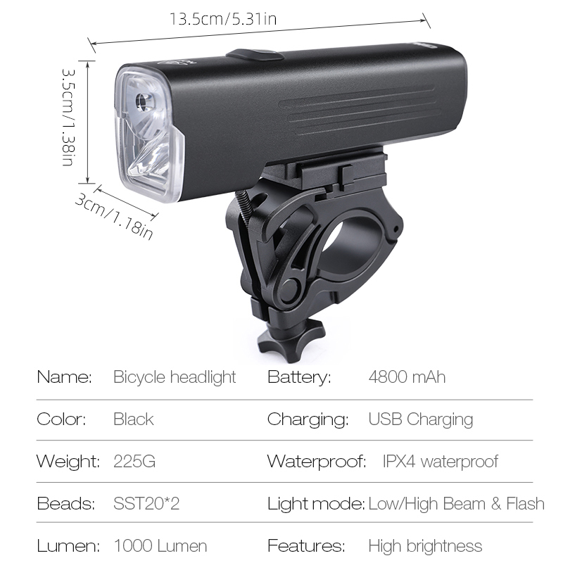 GIYO 1000 루멘 자전거 라이트 USB 충전식 4 - Rechargeable Bicycle Headlight 1000 Lumen 리뷰 및 가격
