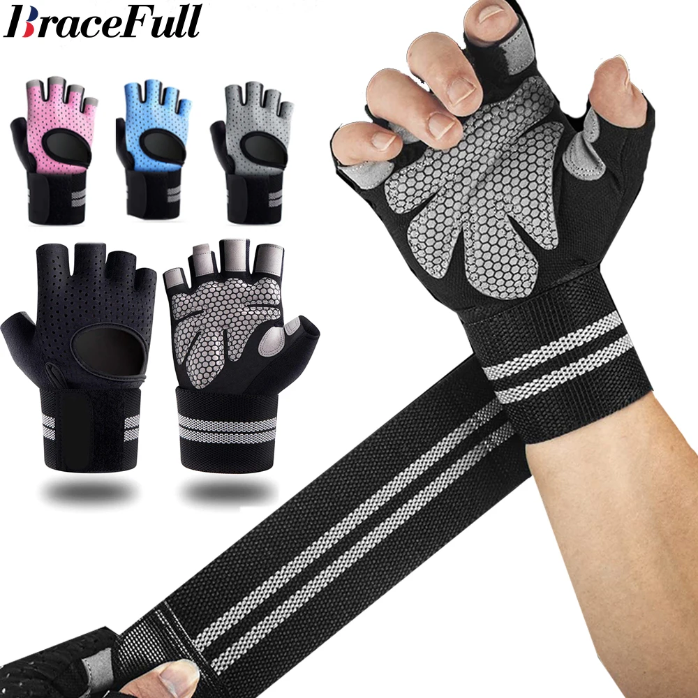 손목 랩 지지대 달린 하프 핑거 체육관 피트니스 장갑, - Wrist Wraps Weightlifting Support 리뷰 및 가격