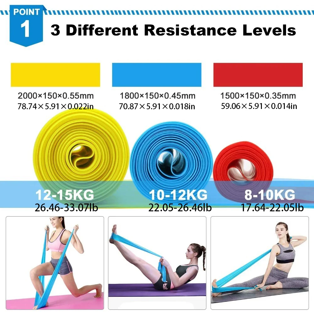 4 개/대 탄성 피트니스 밴드 저항 밴드 테이프 요가  - Pilates Bar Kit With Resistance Bands 리뷰 및 가격